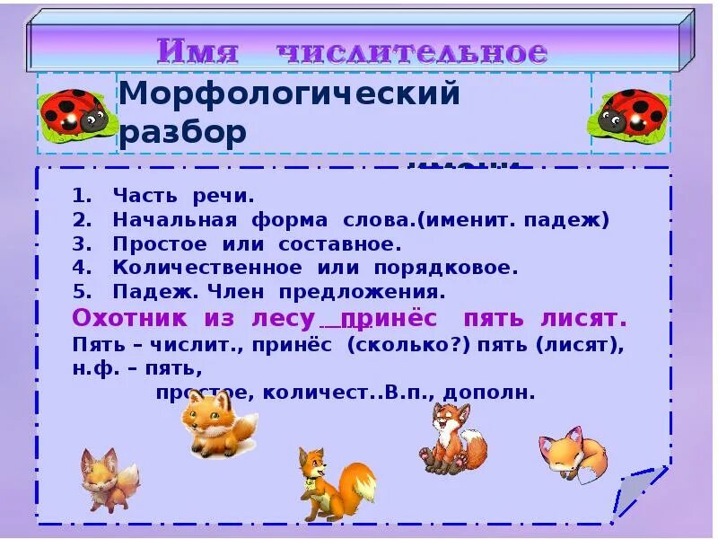 Морфологический разбор прилагательного начальную. Морфологический разбор прилагательного начальную