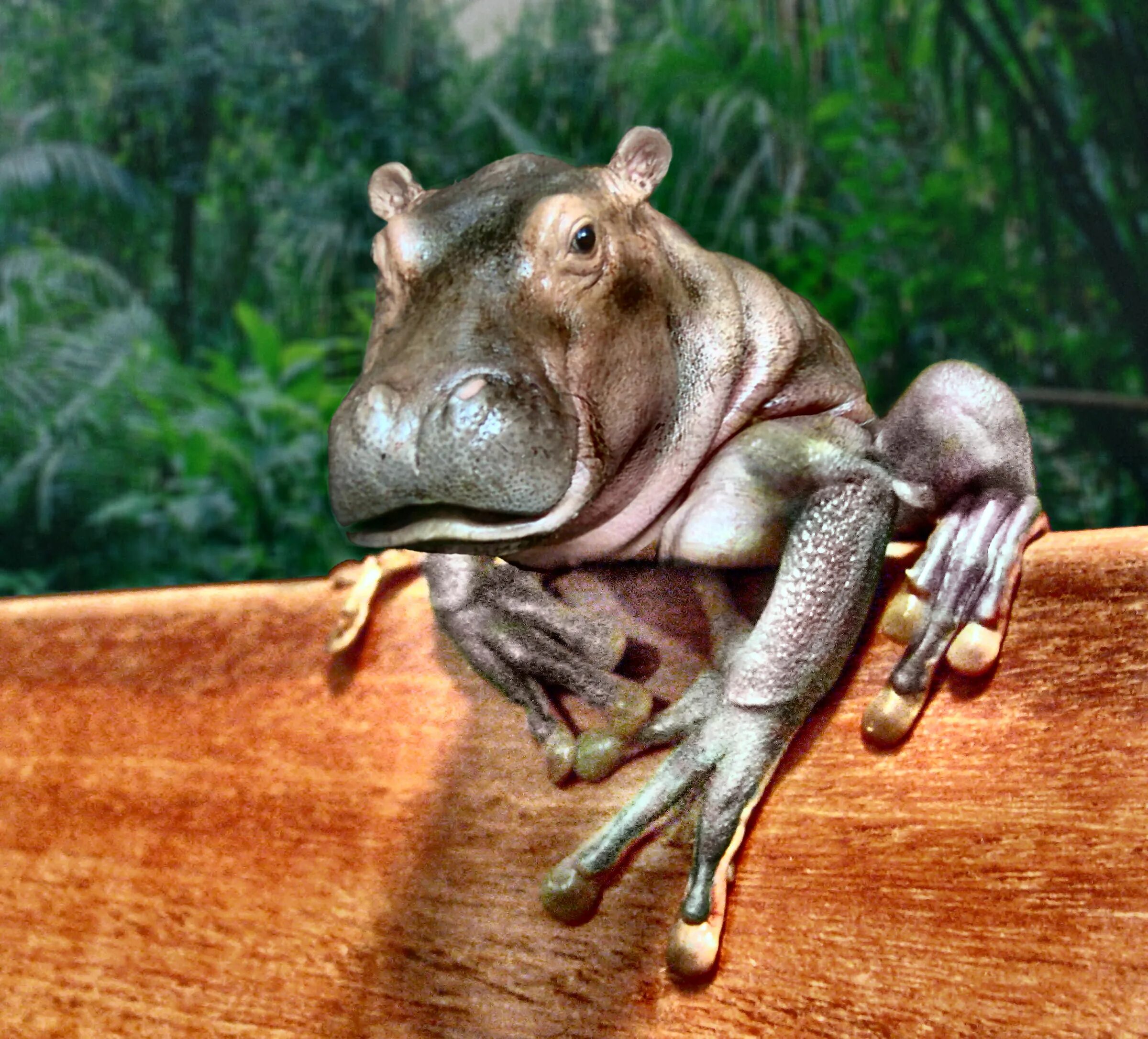 прикольный бегемотик. обезьяны бегемоты. бегемот и обезьяна. обыкновенный бегемот. скрещенные животные.