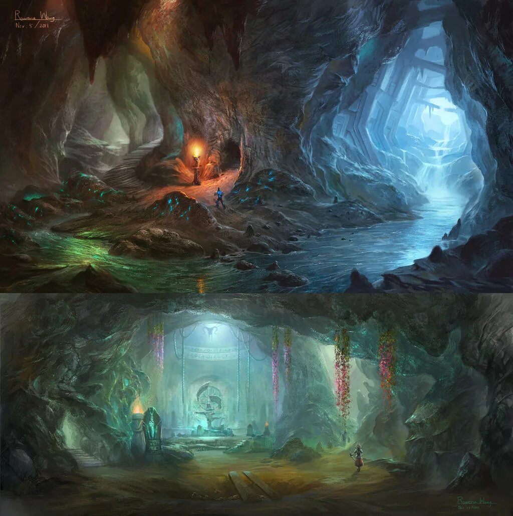 Мифологический подземный мир. Пещера гоблинов ДНД арт. Свартальфахейм.