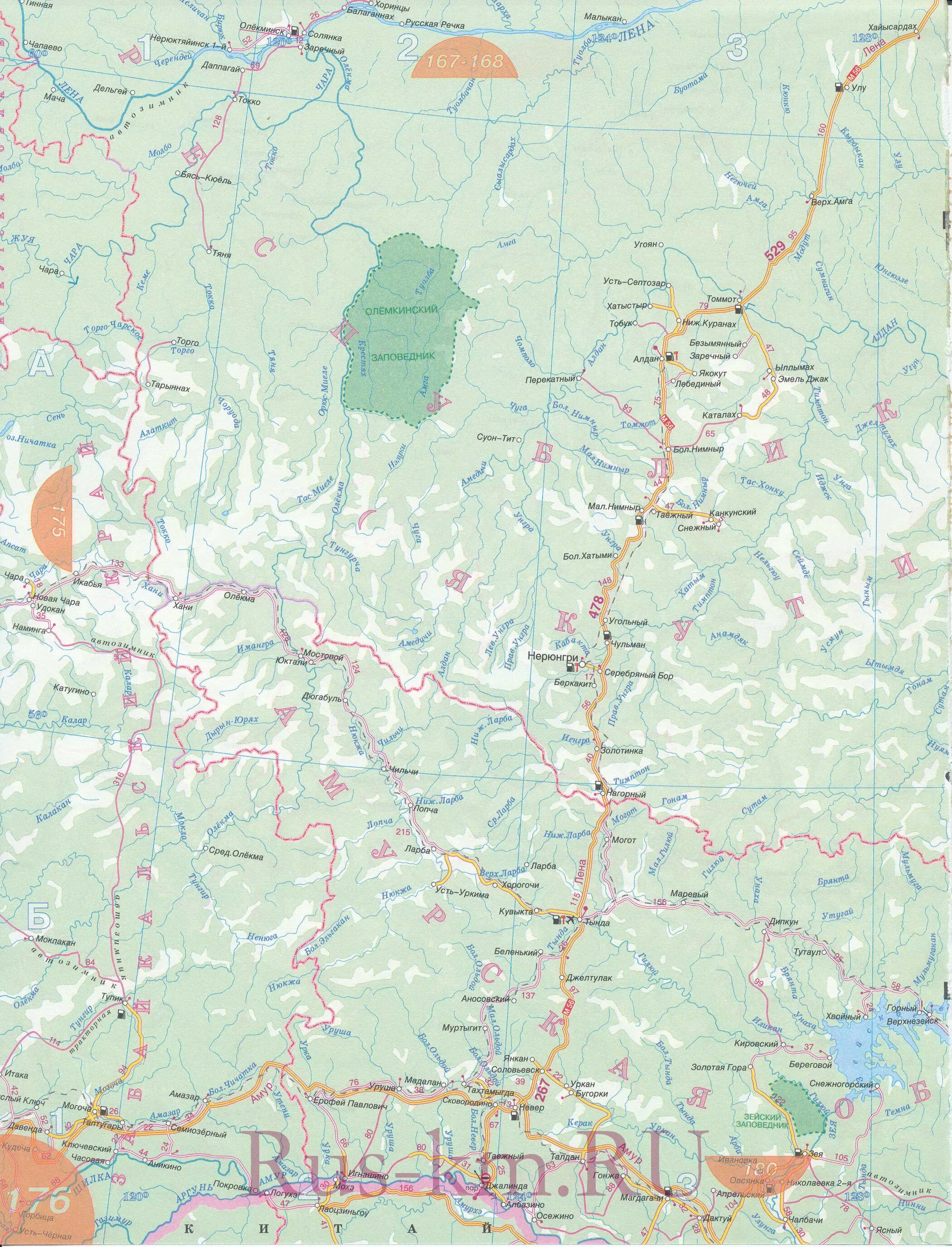 карта дорог хабаровского края подробная