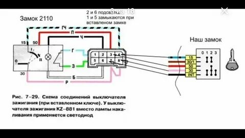 Замок ваз 2110 распиновка