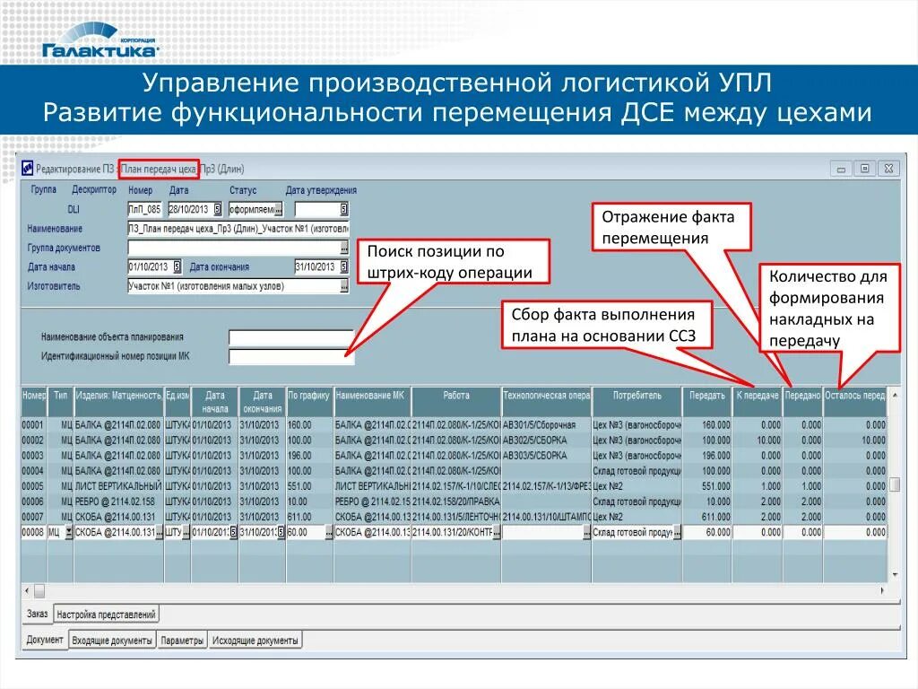 ERP система Галактика. План факт исполнения договора. Изменение баланса код операции Газпромбанк что это.