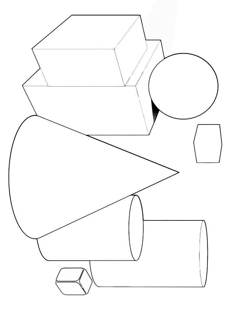 Вырезание из бумаги геометрические фигуры. Раскрасить геометрические фигуры. Геометрические фигуры раскраска. Рисунок из геометрических фигур. Объемные фигуры из геометрических фигур.