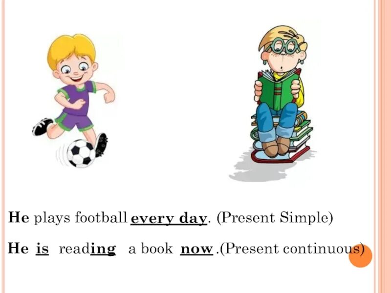 He play football present simple. He Play Football present Continuous. He Plays или playes. She Play not Football present simple.