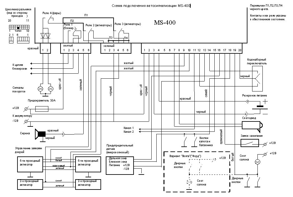 MS-320D - схемы подключения