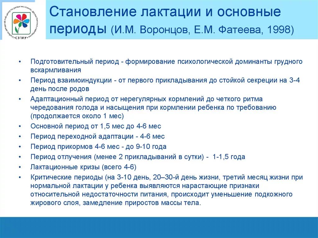 Периоды грудного вскармливания. Становление грудного вскармливания. Формирование лактации. Этапы становления лактации у женщины. Период вскармливания