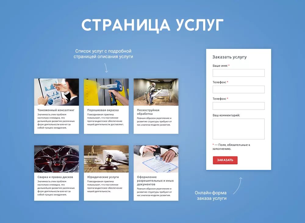 Пример страницы. Услуги на сайте. страница сайта. примеры услуг. дизайн сайта услуг.