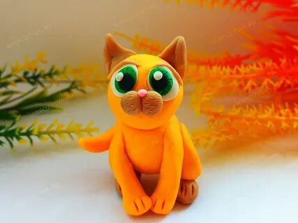 Котик из мягкого пластилина