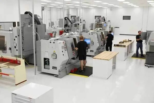 Modern textile factory. Modern manufacturing. Modern manufacturing. Робот конвейер. Светофильтры на производстве.