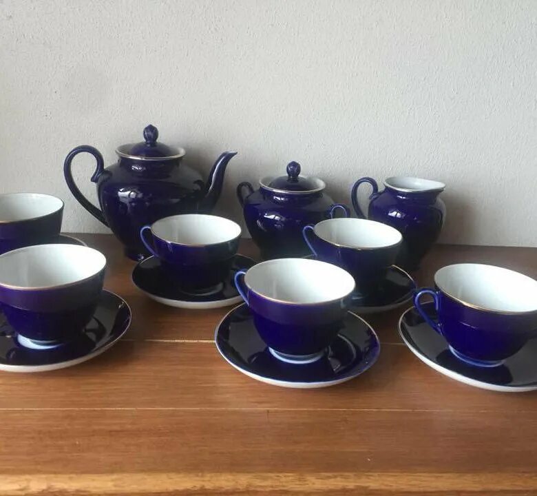 Кобальтовый чайный сервиз с позолотой. Кобальтовый чайный сервиз лфз. Сервиз кобальт лфз. Винтажный чайный сервиз лфз. Чайный сервиз лфз винтаж.