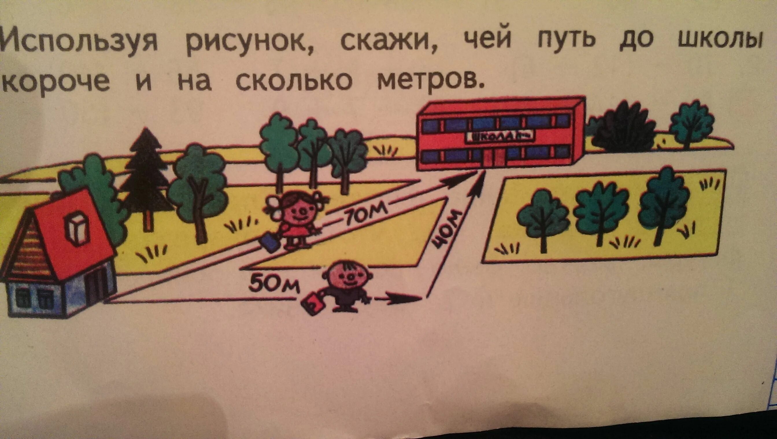 Живем далеко от школы. Путь в школу. Кратчайший путь иллюстрация. Задачи на короткий и длинный путь. Найди самый короткий путь.