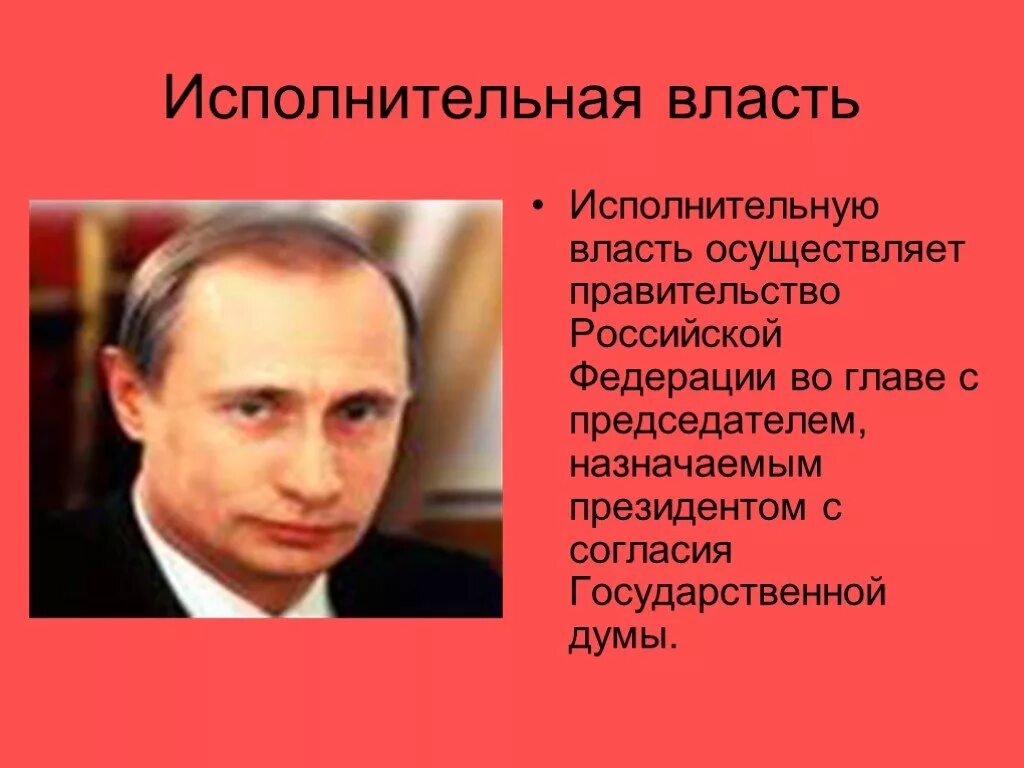 Исполнительская власть. Исполнительную власть в России осуществляет. Исполнительную власть в России возглавляет. Кто осушествояет исполнительную власть в Росси.