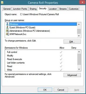 Windows file permissions