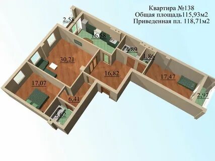4 кв м трехкомнатные площадью