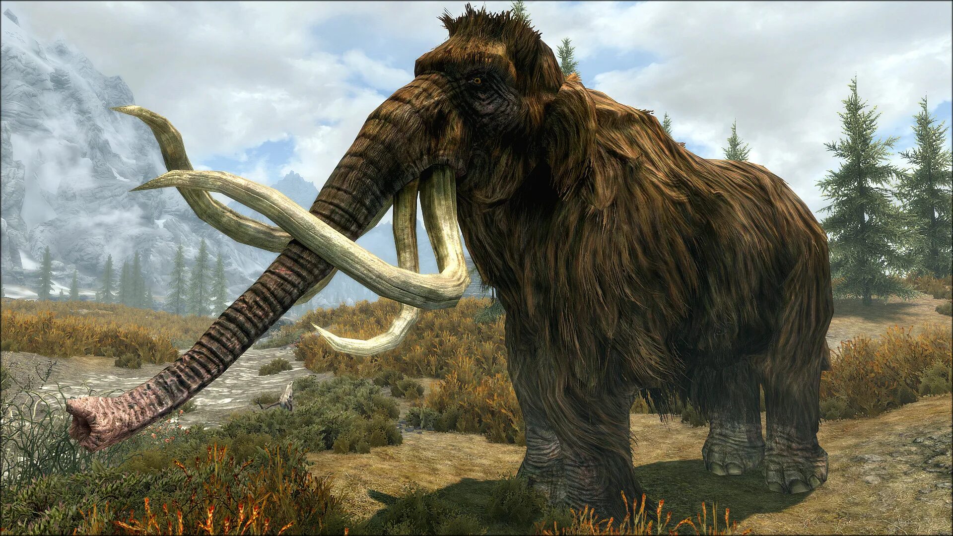 Мамонт блад. Skyrim Mammoth. Скайрим мод ретекстур мамонта. Палеоарт мамонты.