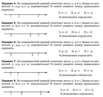 Какая из разностей y z отрицательна