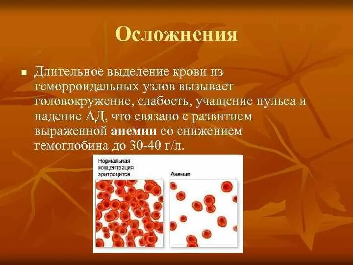 Кровь при геморроидальном узле. Осложнение геморроидального кровотечения.