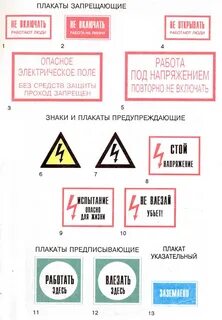 Плакаты запрещающие не включать работают люди