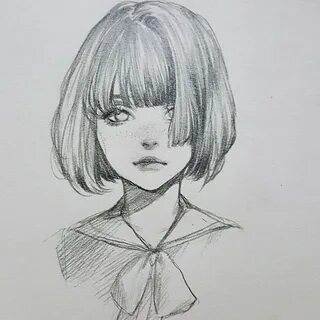 Нарисовать девочку с каре