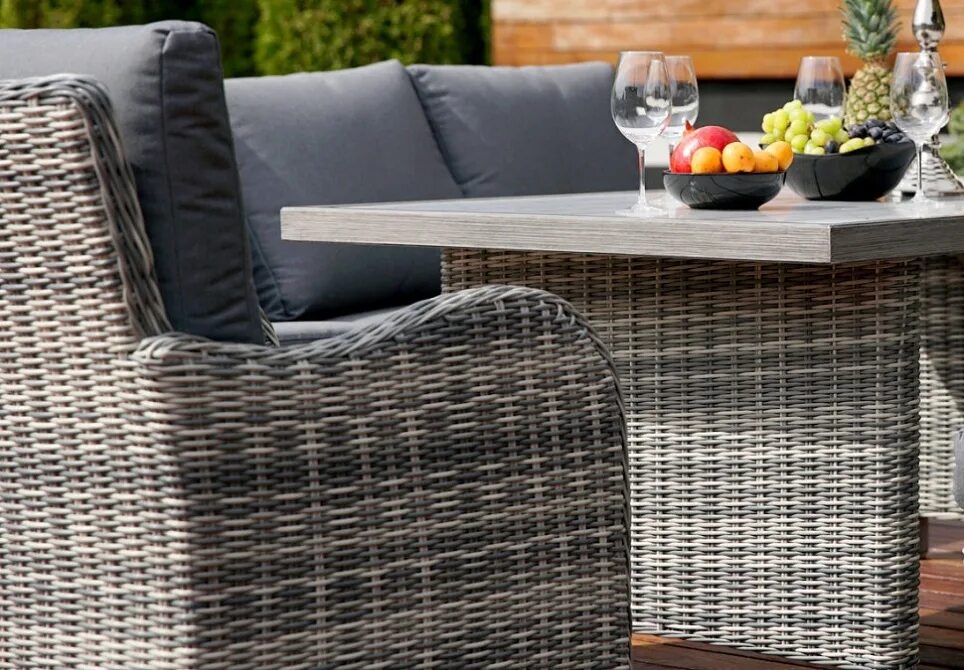 Плетеная мебель "Louisiana" dining white&blue Rotang-Furniture Садовая мебель
