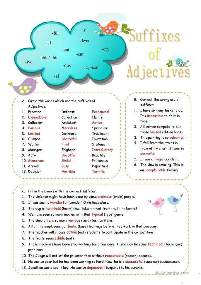 Suffix some. Adjective suffixes. suffixes for adjectives. suffixes worksheets. adjective forming suffixes.