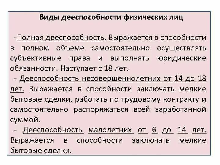 В каком возрасте наступает полная дееспособность. Виды дееспособности. Дееспособность виды дееспособности. Виды дееспособности физических лиц. Основные виды дееспособности.