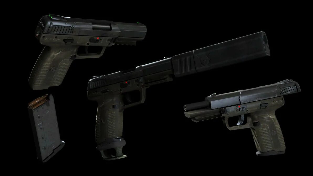 Файв сикс. Five-Seven USG MK. 2. FN Five-Seven 'Каратель' (15 д.). ФН Файв Севен с глушителем.