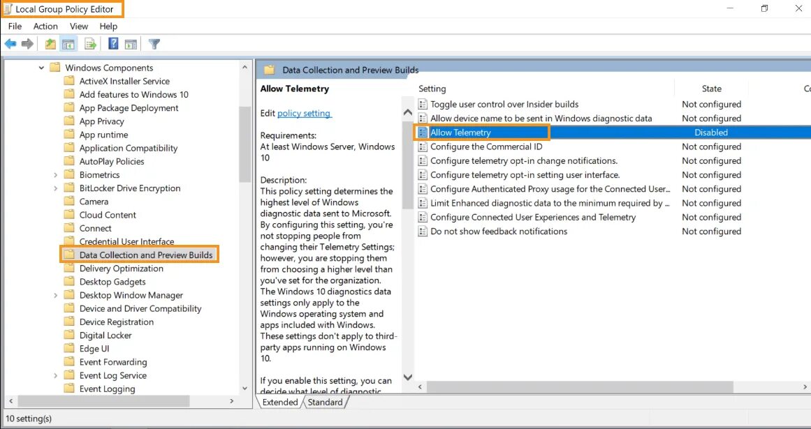 Microsoft telemetry windows 10. Windows event forwarding.