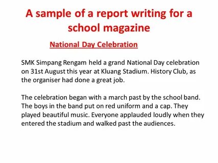 Write a school magazine