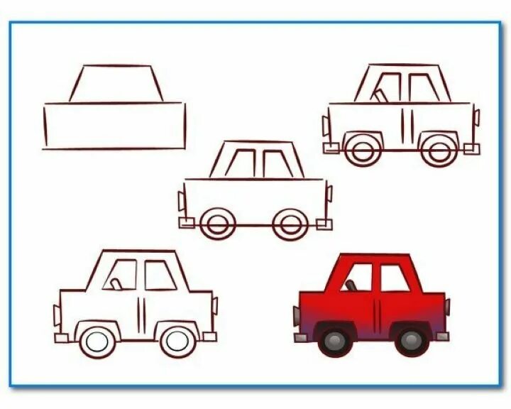 Рисование машины подготовительная группа. Схема рисования машины для детей. Пошаговое рисование машины для детей. Рисование машины в старшей группе. Машина для рисования детям.