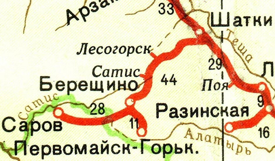 Карта первомайска нижегородской области. Шатки Нижегородская область карта. Берещино на карте. Берещино Нижегородская область. Шатки Нижегородская область старые карты.