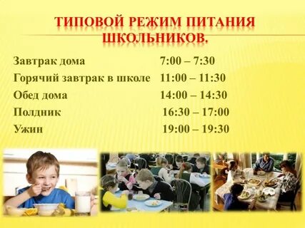 Составить график питания