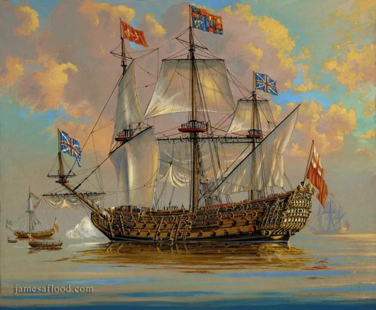 Царские корабли. HMS Royal Charles 1655. Корабль линкор 18 века.