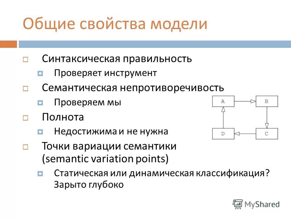 Модель свойств системы