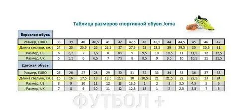 Спортивный размер обуви