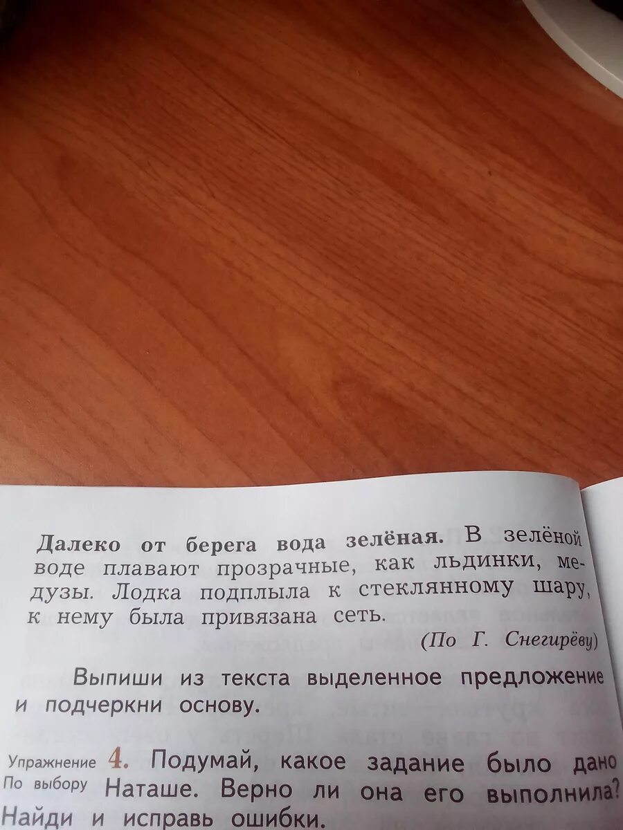 Далеко от берега вода зеленая подчеркнуть