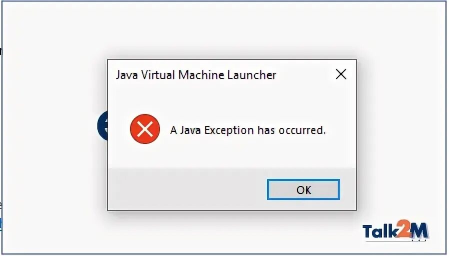 A java error has occurred