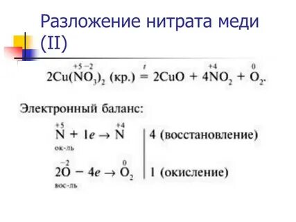 Cu no3 2 окисление