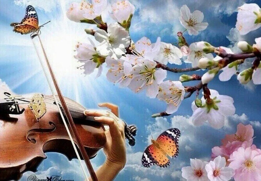 Душа касается души песня. Музыкальный пейзаж. Картина музыкальные. Весенняя фантазия. Музыкальные инструменты и цветы.