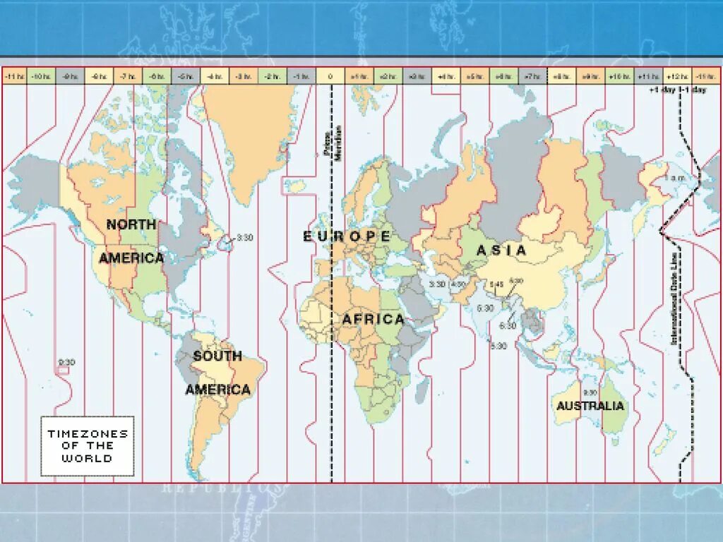 Карта часовых поясов. Временные зоны. Часовые пояса планеты на карте. Что такое время по гринвичу