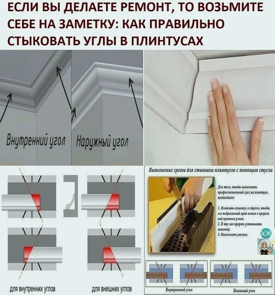Как сделать ровный угол на плинтусе фото - DelaDom.ru