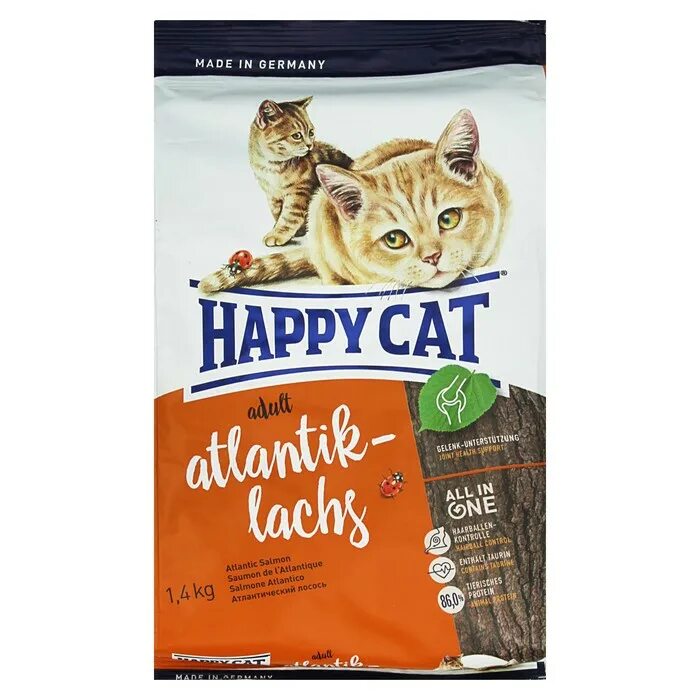 Корм happy cat. Хэппи кэт корм для кошек лосось. корм сухой для кошек happy cat лосось. happy cat сух.для кошек лосось 1,4кг. сухой корм для кошек happy cat 1,4 кг.