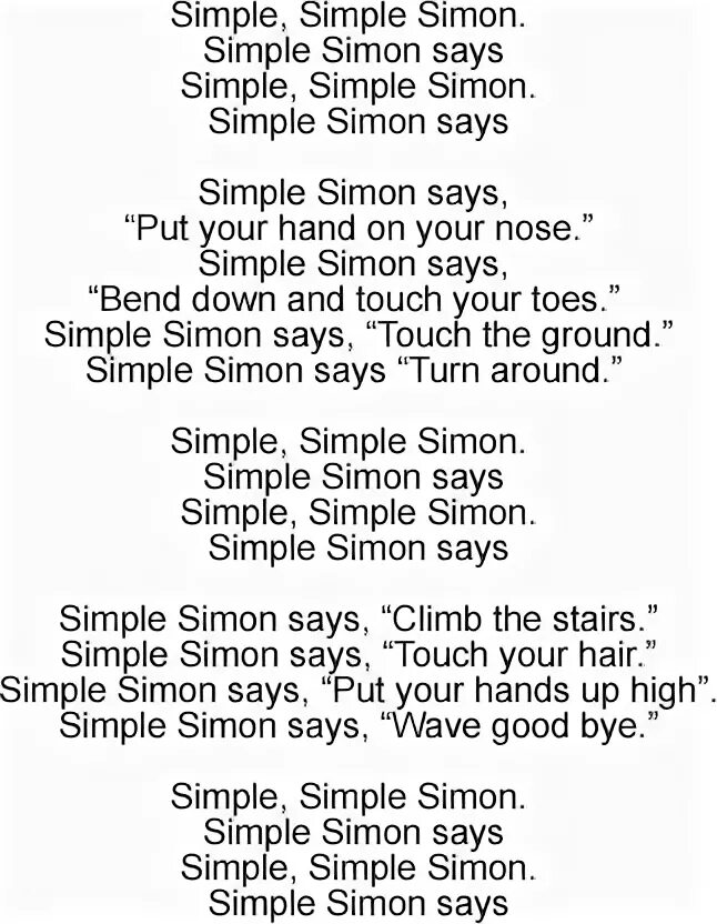 Simple song bye. Simon says. Игра Simon says. Simon says перевод. Say simple Simon.
