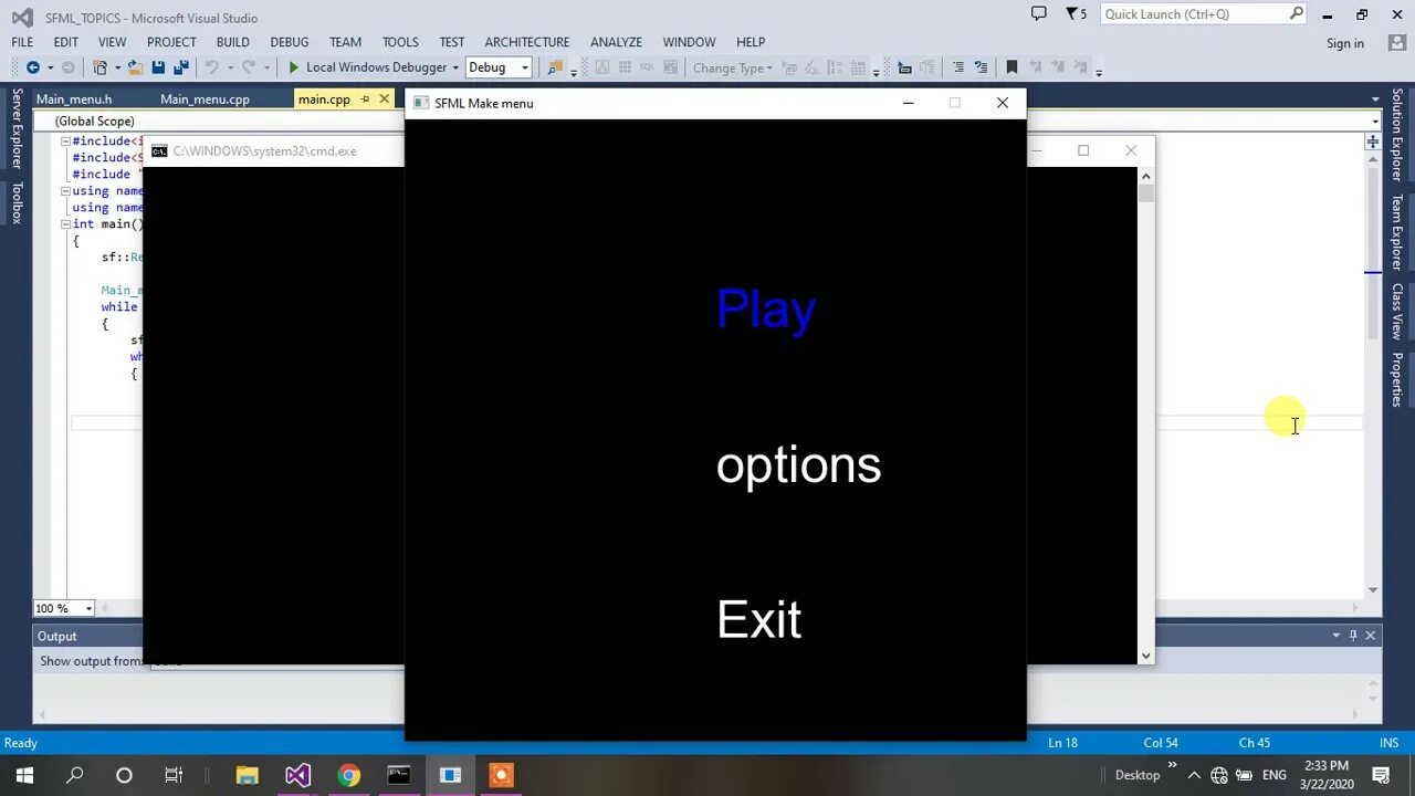 Sfml. Sfml c++. библиотека sfml. меню sfml. игровое меню на с++.