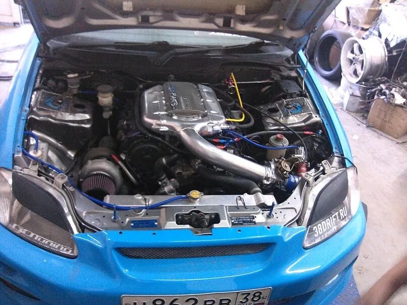 Турбо заводится. Honda Civic v6. Honda Civic v6 swap. Civic Ek v6. Цивик 6 v6.