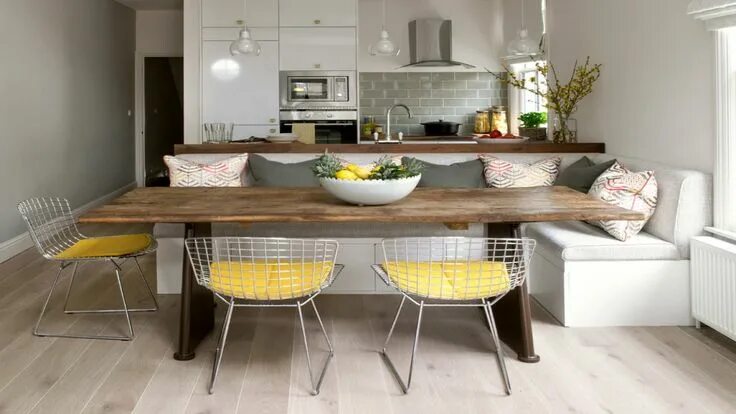 Pop of colour Contemporary kitchen, Kitchen remodel, Breakfast bar kitchen