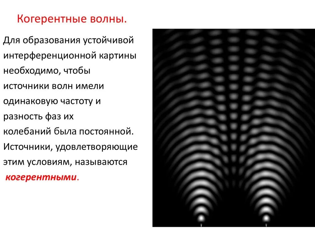 Когерентные волны. Когерентные световые волны. Интерференция когерентных волн. Интерференция когерентных световых волн.