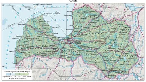 Латвия подробная карта