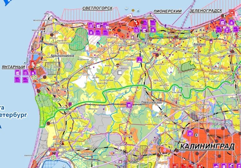 Зеленоградск янтарный как добраться. Зеленоградск-Светлогорск-Янтарный Калининградская область карта. Карта Светлогорска Калининградской области. Приморское кольцо Калининградская область. Карта Светлогорского района Калининградской области.