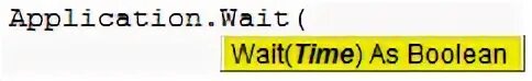 Application wait. Waiting function.